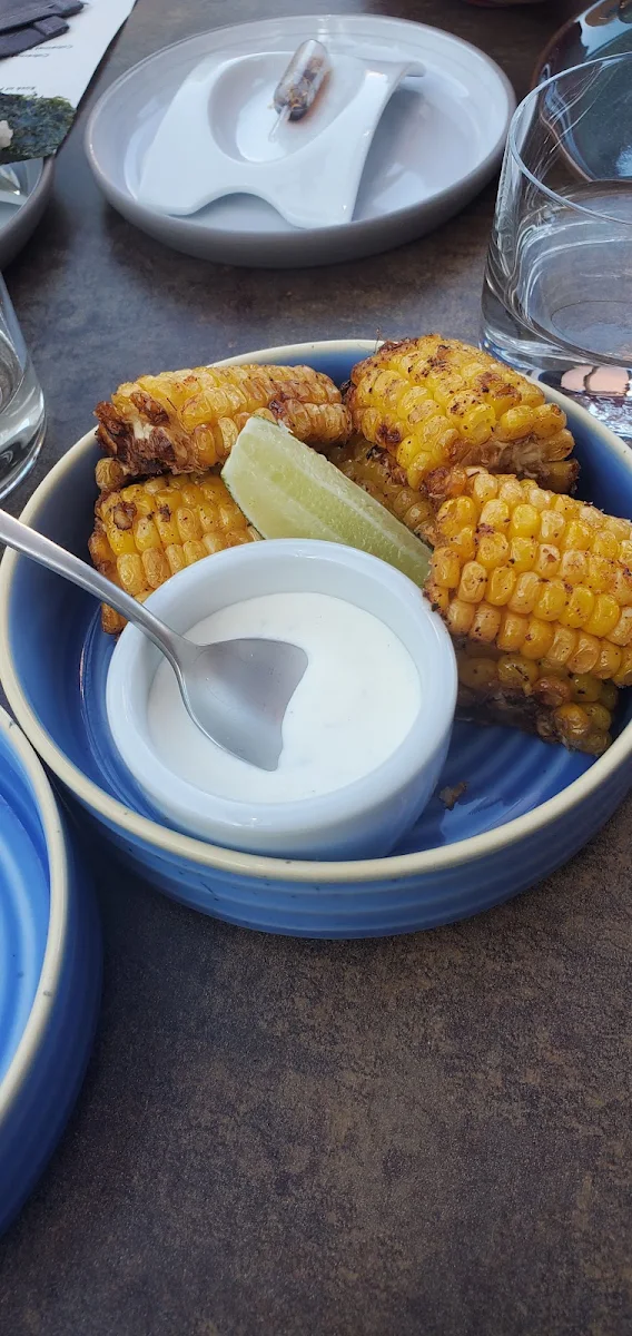 Fried Sweet Corn Morita Chile Salt Citrus Crema