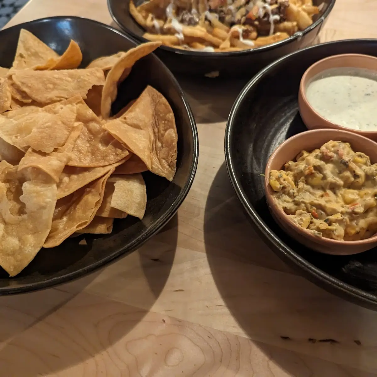 House Made Chips and Dip Sampler