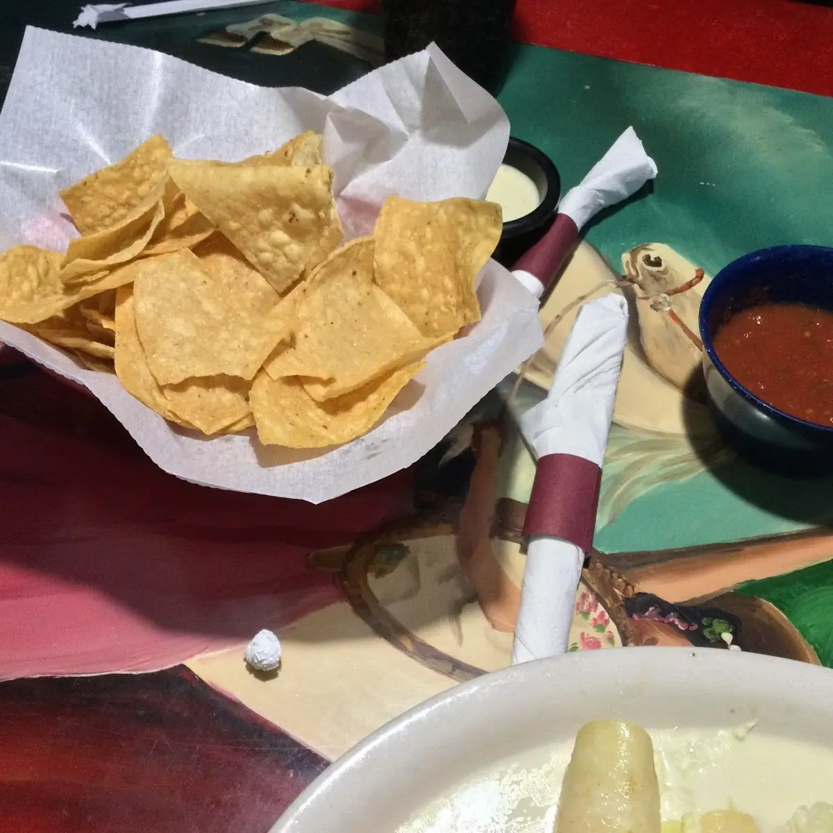 Chips with Salsa & Cheese Dip