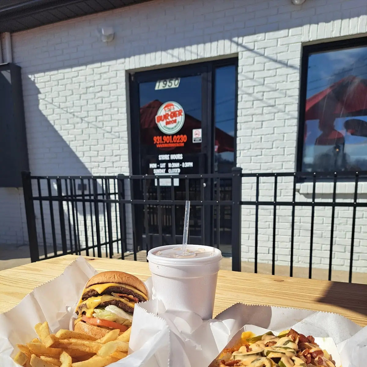Double Bacon Cheeseburger and Cali Fries