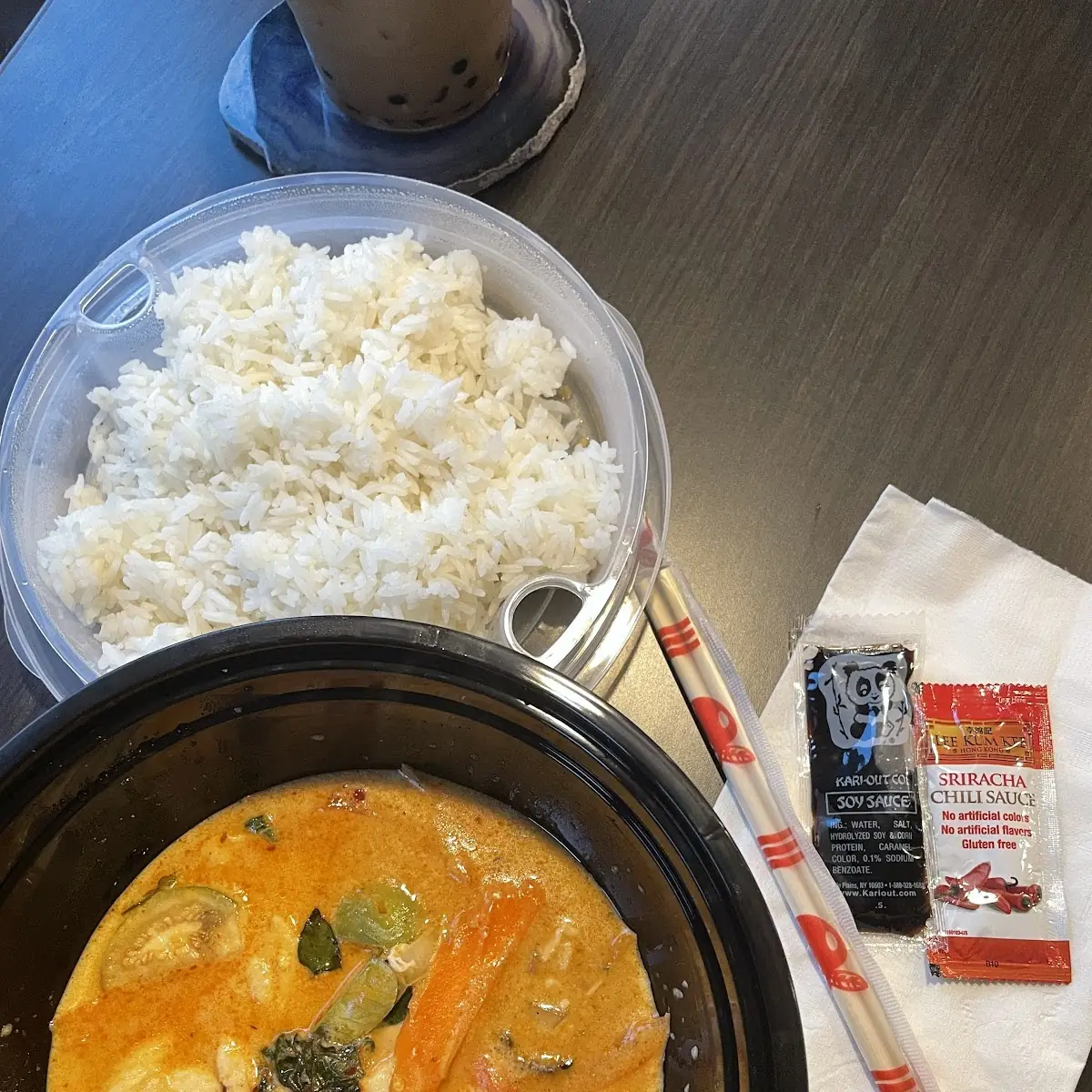 Panang Curry with Chicken and White Rice