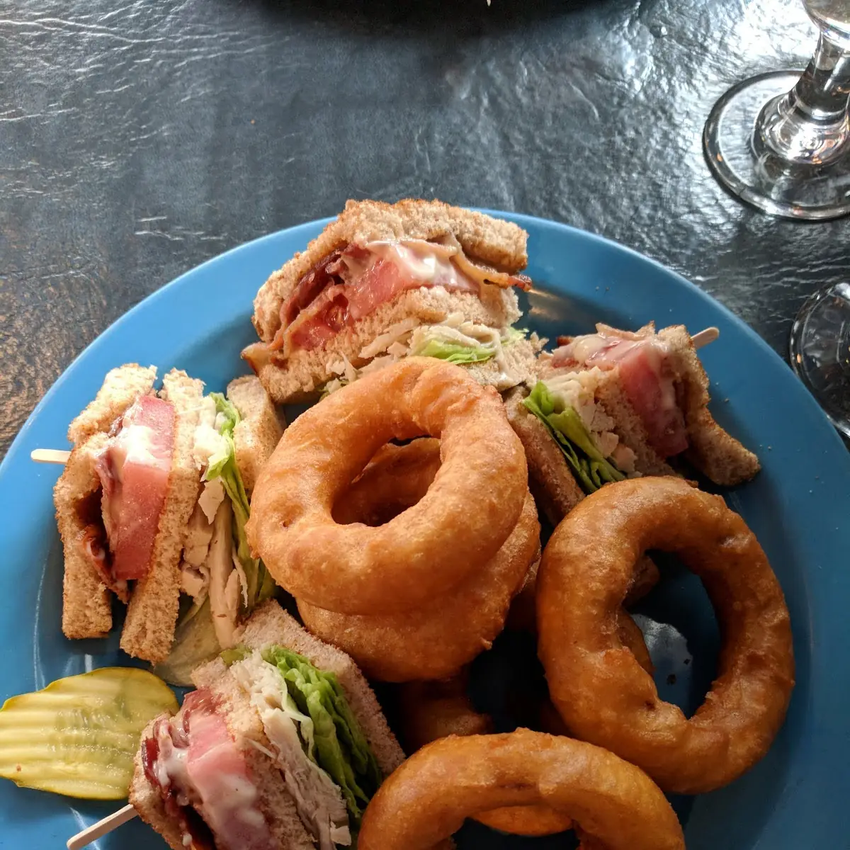 blt Sandwich with Onion Rings, Scuttlebutt Tap & Eatery