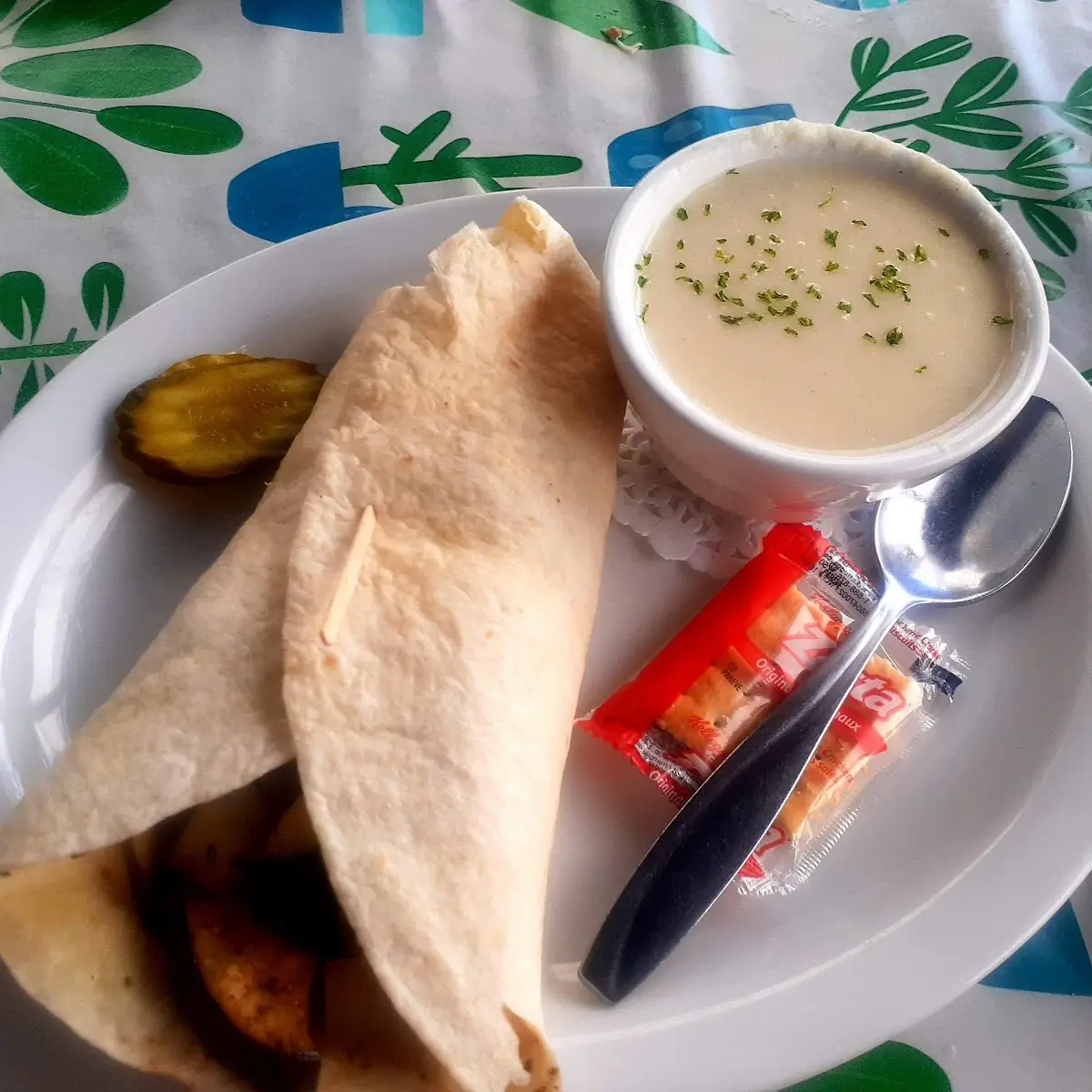 Veggie Wrap with Soup of the Day Cauliflower Soup, Scuttlebutt Tap & Eatery