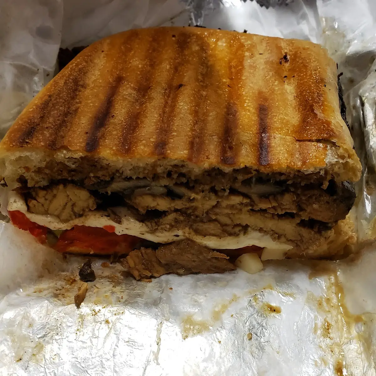 Grilled Chicken Panini Caprese