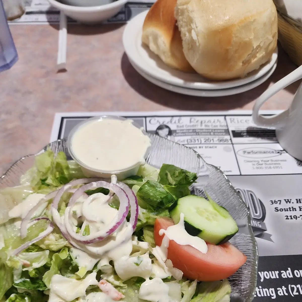 Salad & Corned Beef & Cabbage Soup