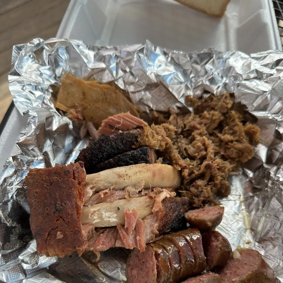 Brisket Pulled Pork and Sausage