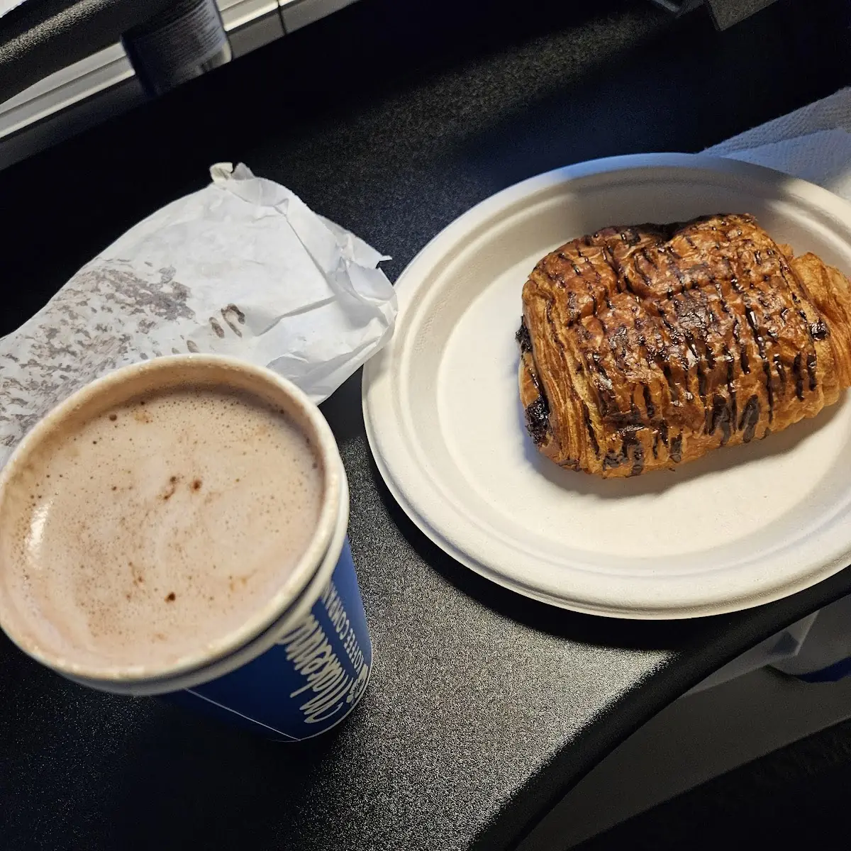 Hot Chocolate and Chocolate Croissant