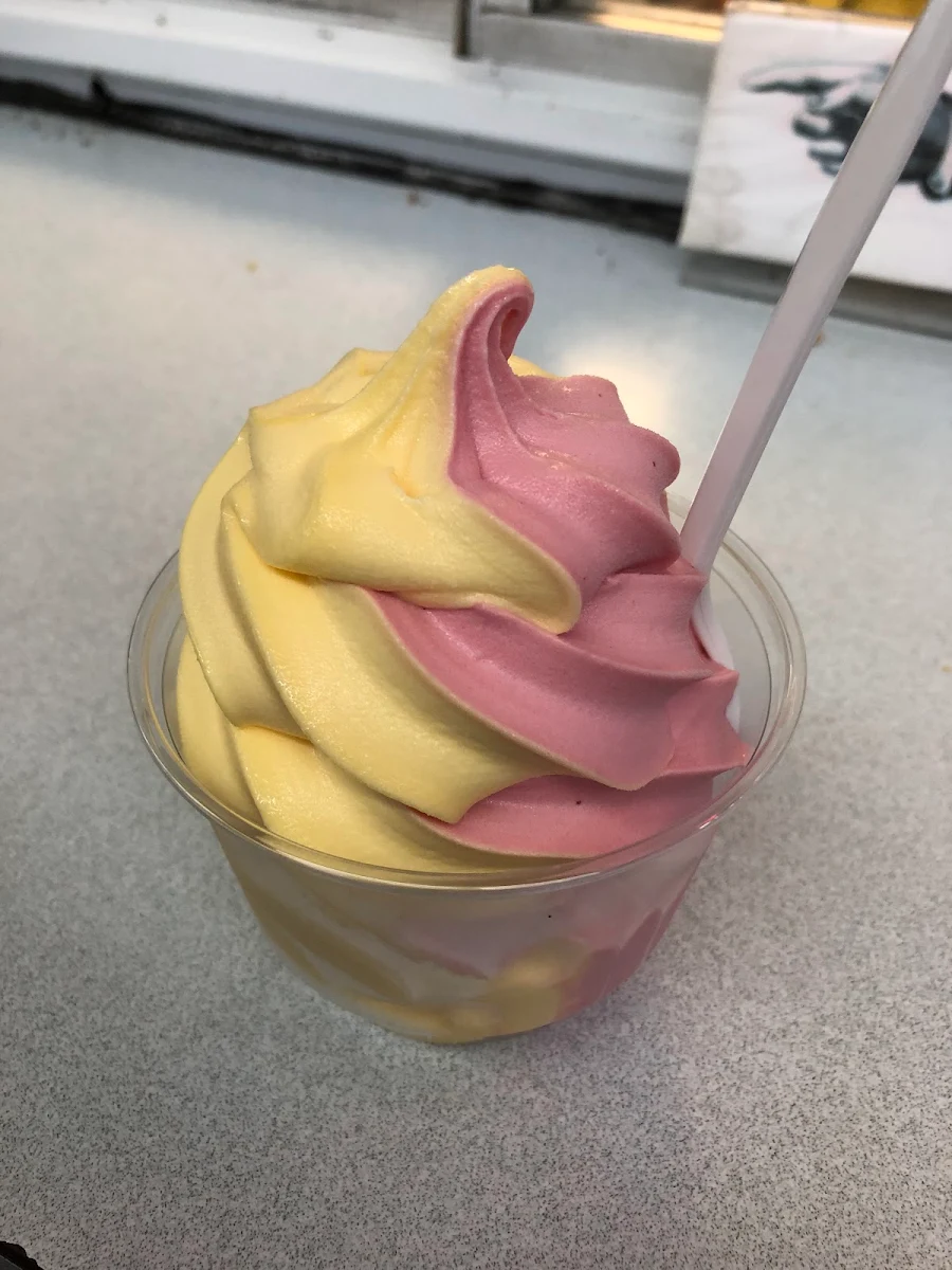 Mango and Strawberry Dole Soft Serve