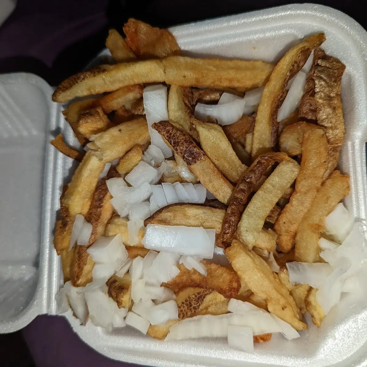 French Fries with Raw Onion