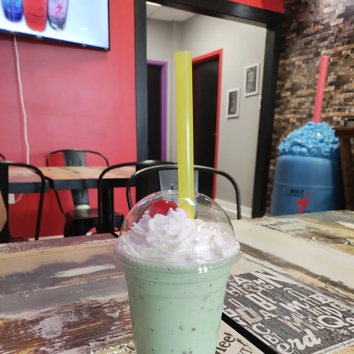 Dairy Free Mint Chocolate Chip Milkshake