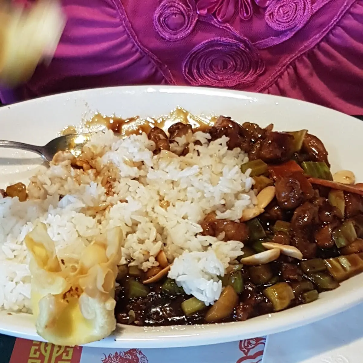 Almond Chicken with Steamed Rice