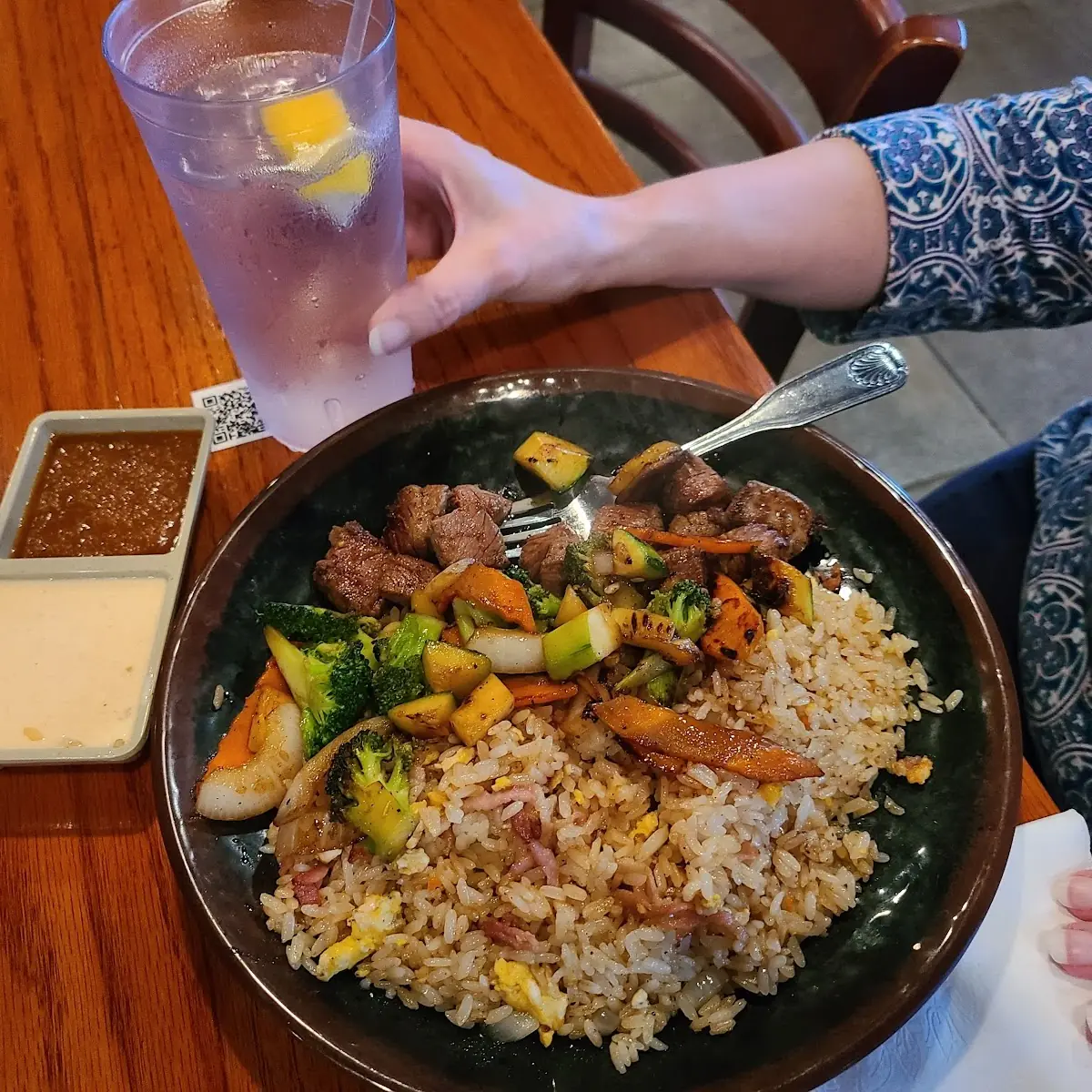 Hibachi Filet Mignon with Bacon Fried Rice