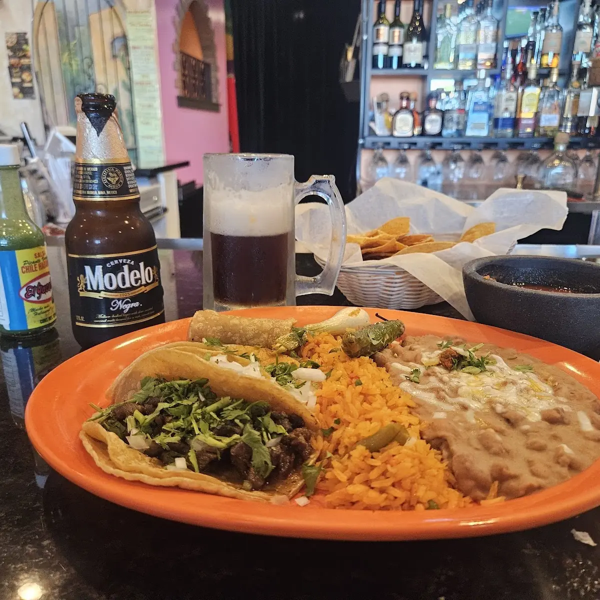 Taco Dinner and Modelo Negro