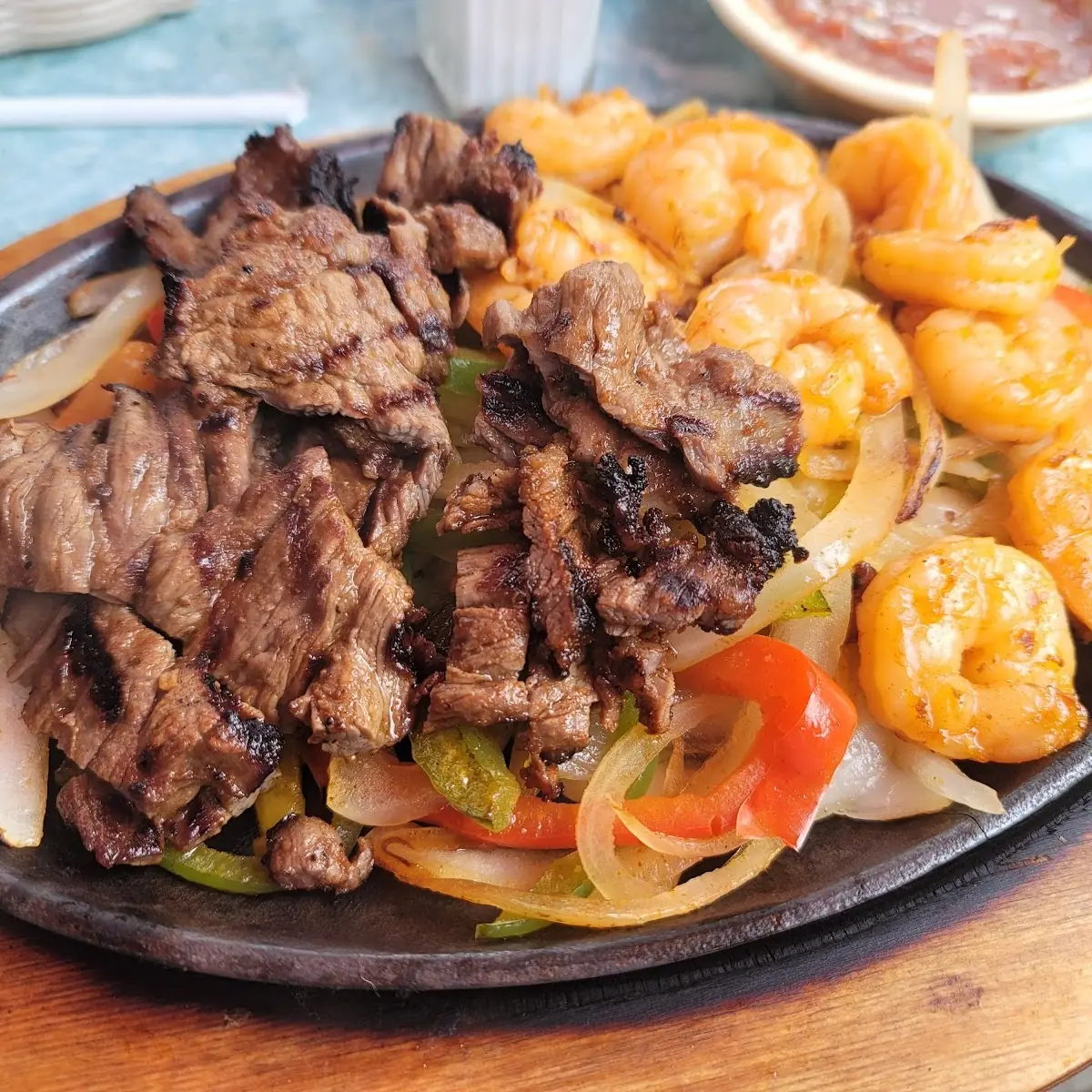 Shrimp and Steak Fajitas