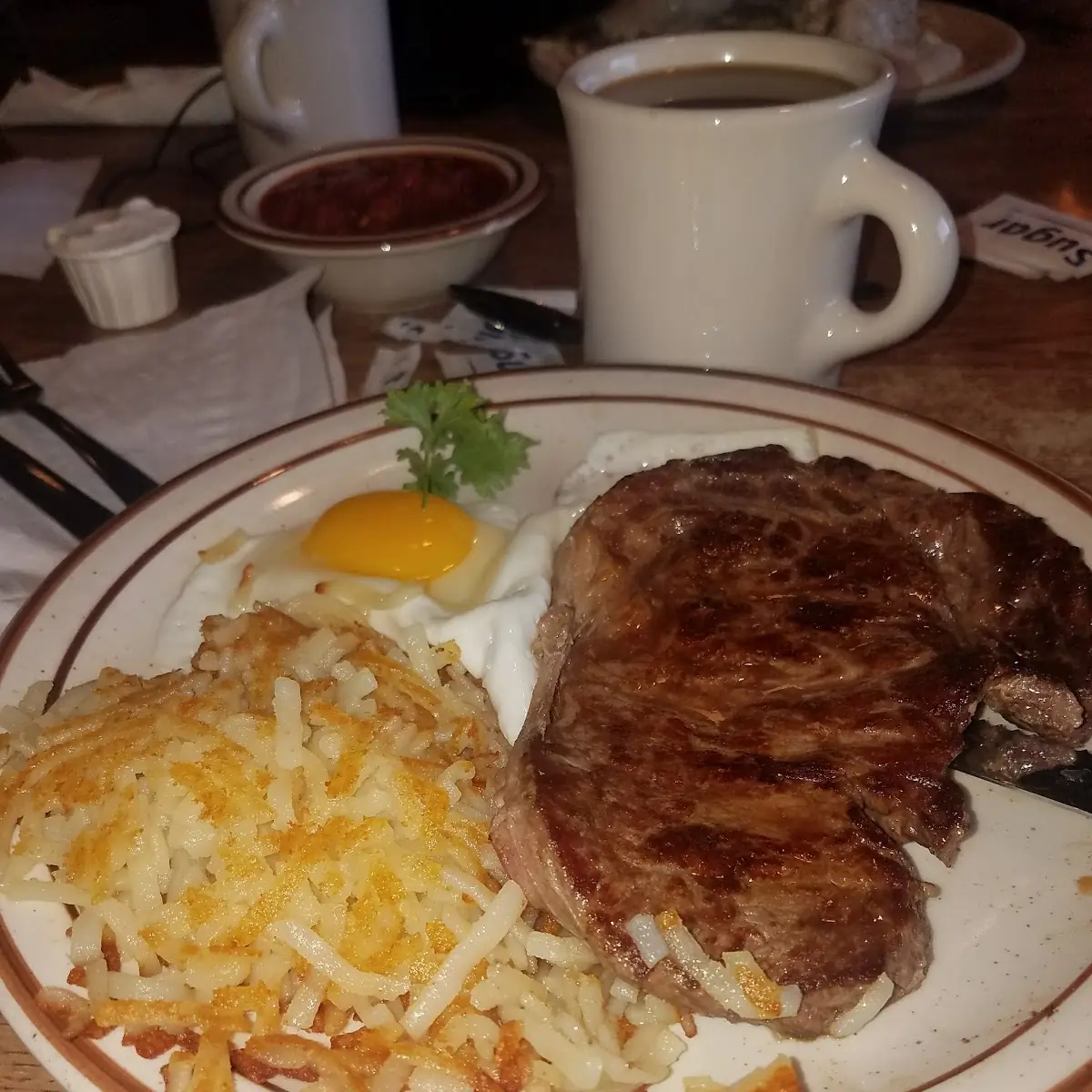 6oz Angus Sirloin Steak & Eggs