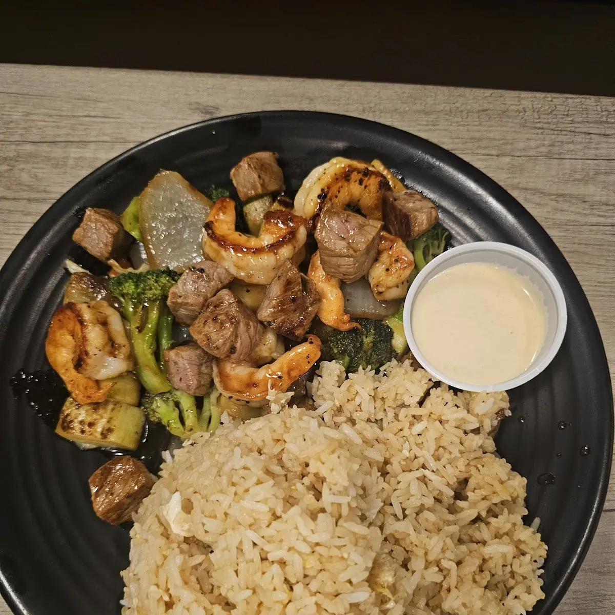 Steak Chicken and Fried Rice