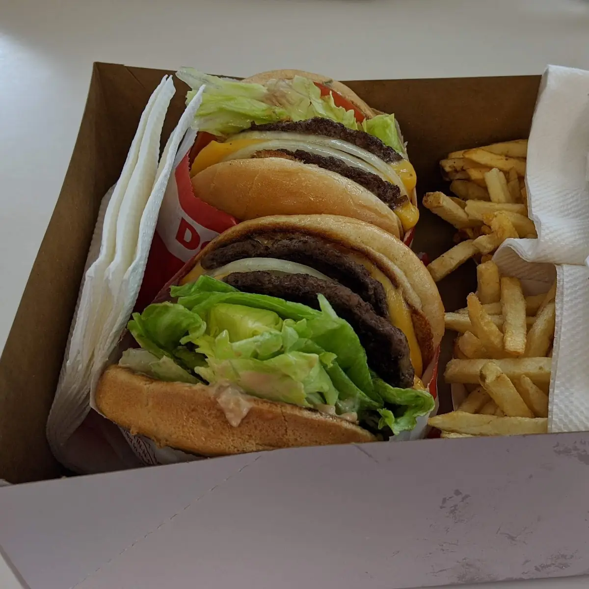 Double Cheeseburger and Fries