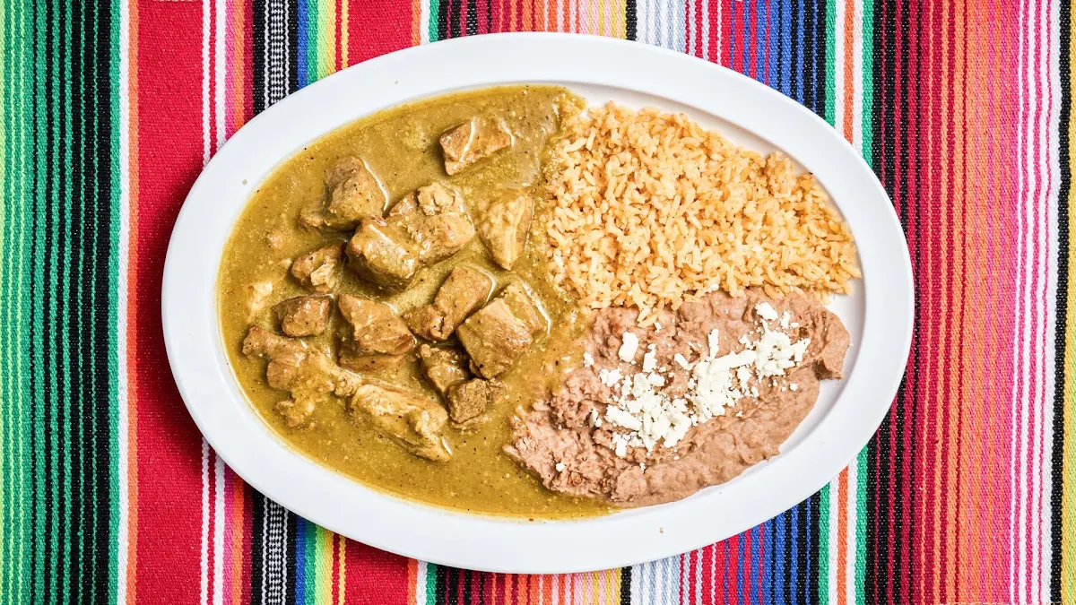 Chile Verde w Rice and Beans