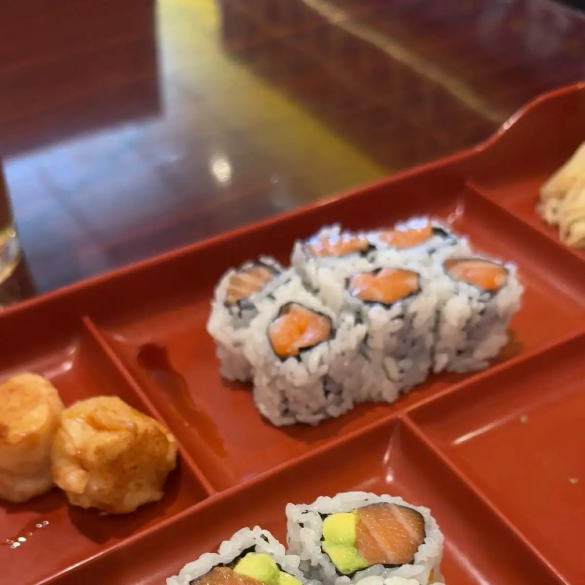 Lunch Special with Salmon Avocado Roll and Salmon Roll