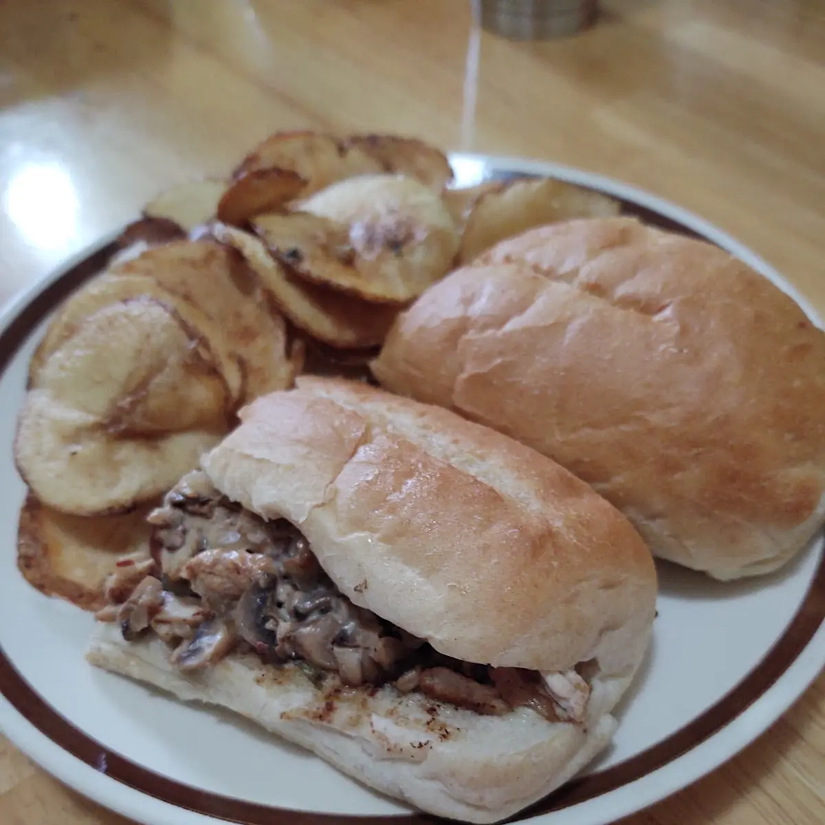 Philly Chicken Cheesesteak Sub and Homemade Chips
