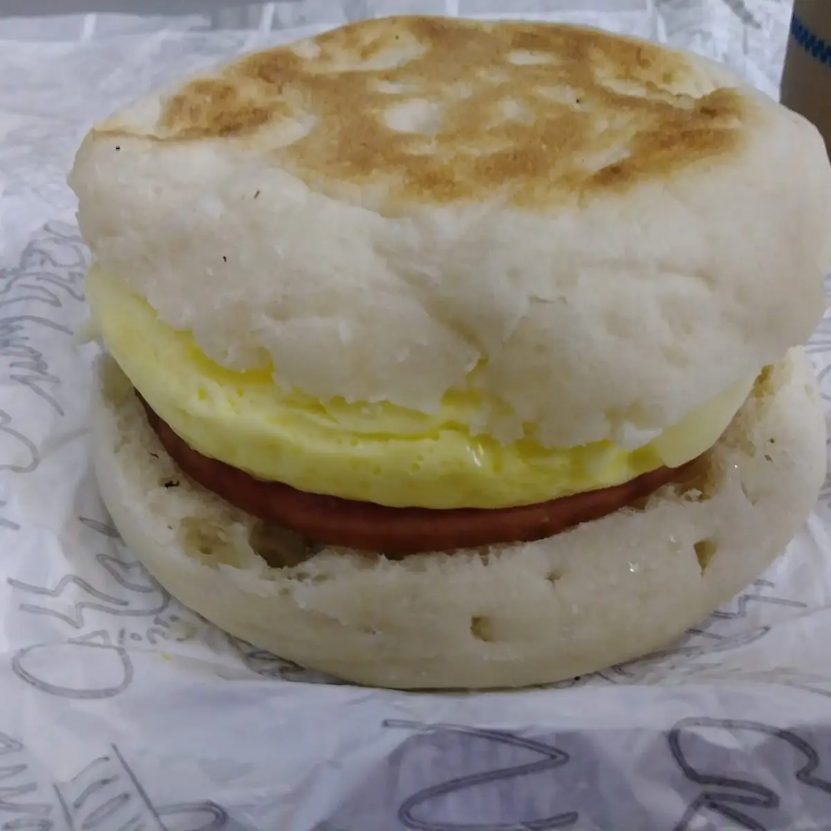 Pork Roll Egg and Cheese on an English Muffin