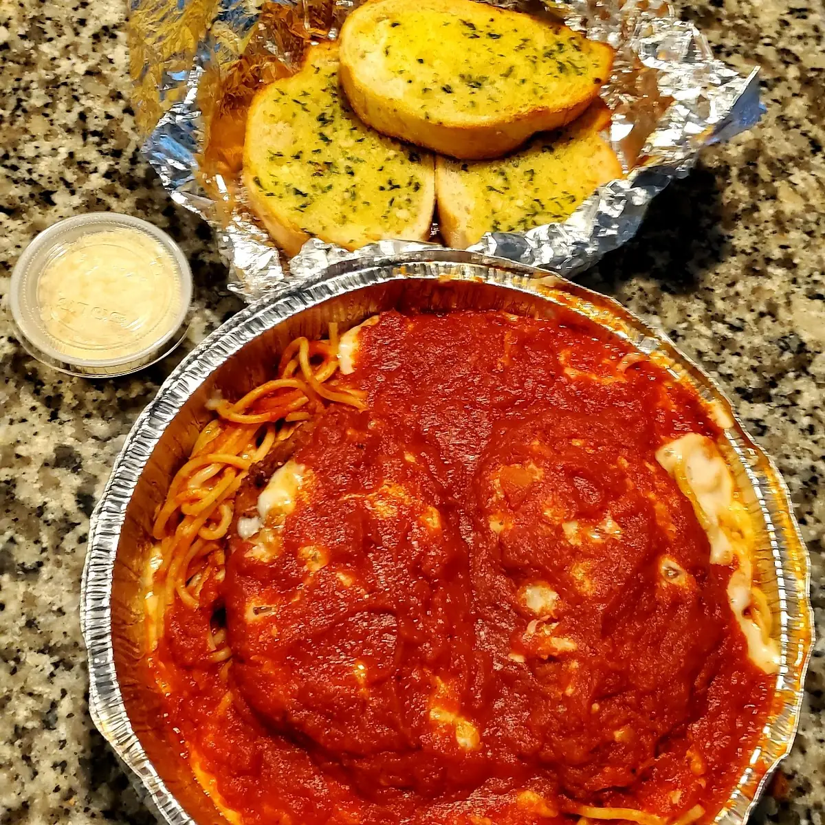 Chicken Parmesan with Spaghetti & Homemade Tomato Sauce