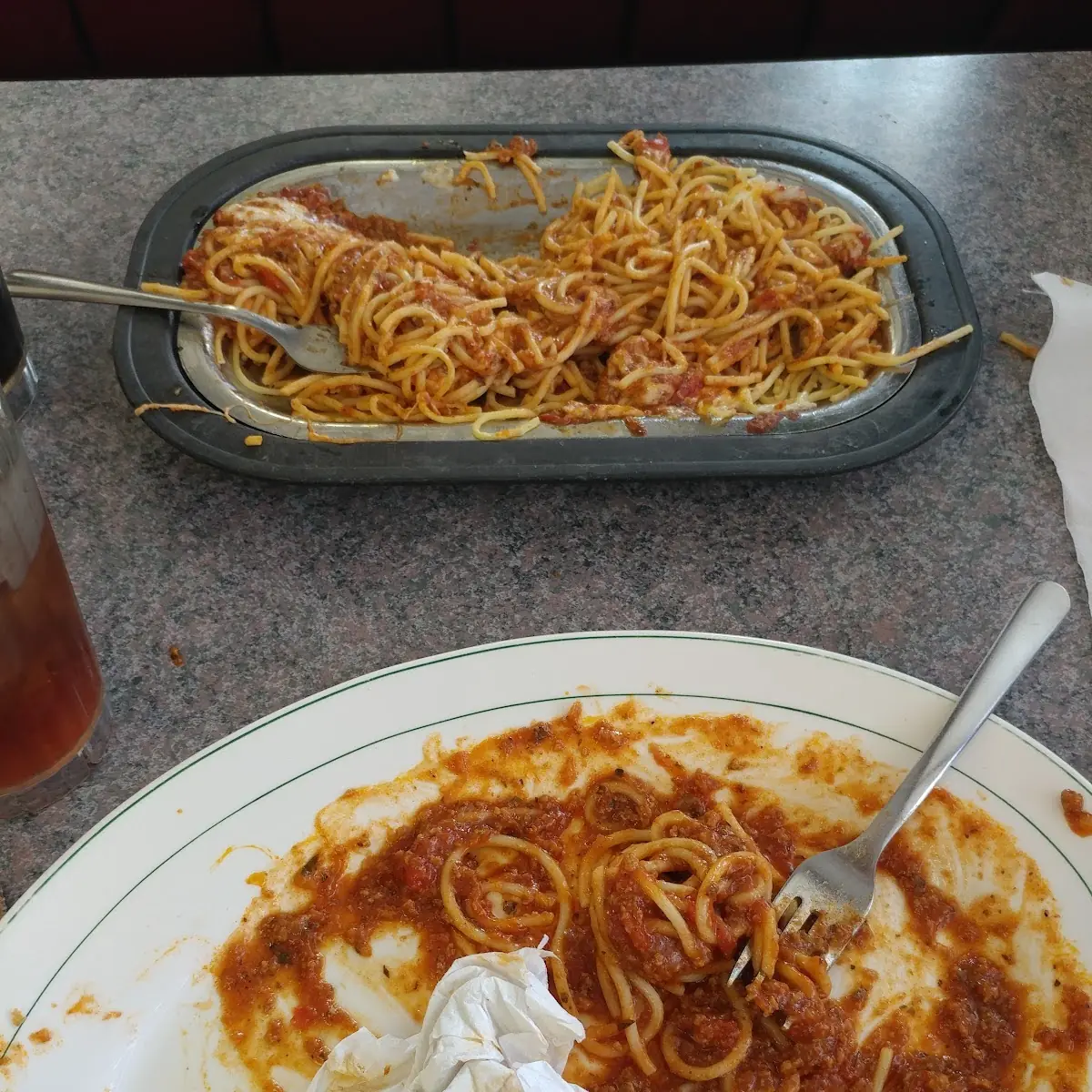 Spaghetti Veal Parmesan with Meat Sauce