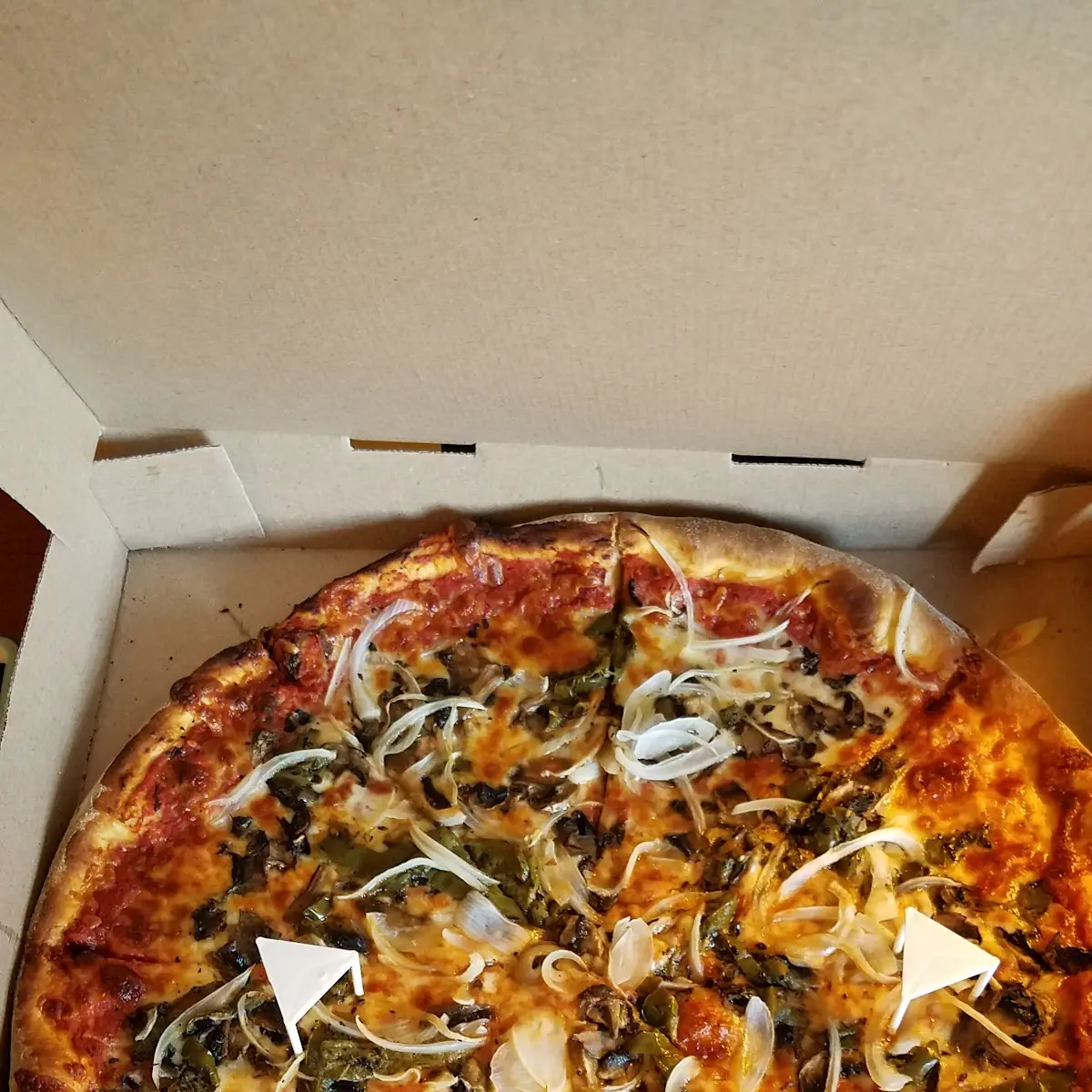 Mushrooms Onions and Peppers