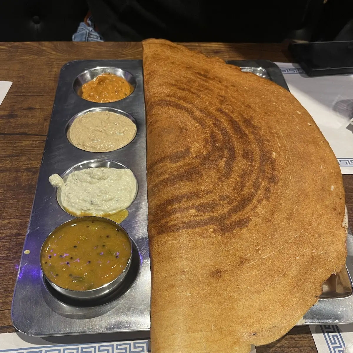Crispy Dosa with Dipping Sauces