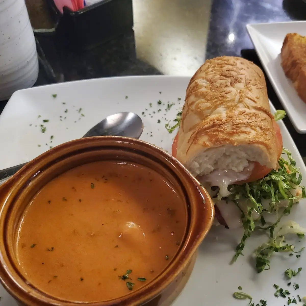 Tomato Basil Soup & Grilled Cheese