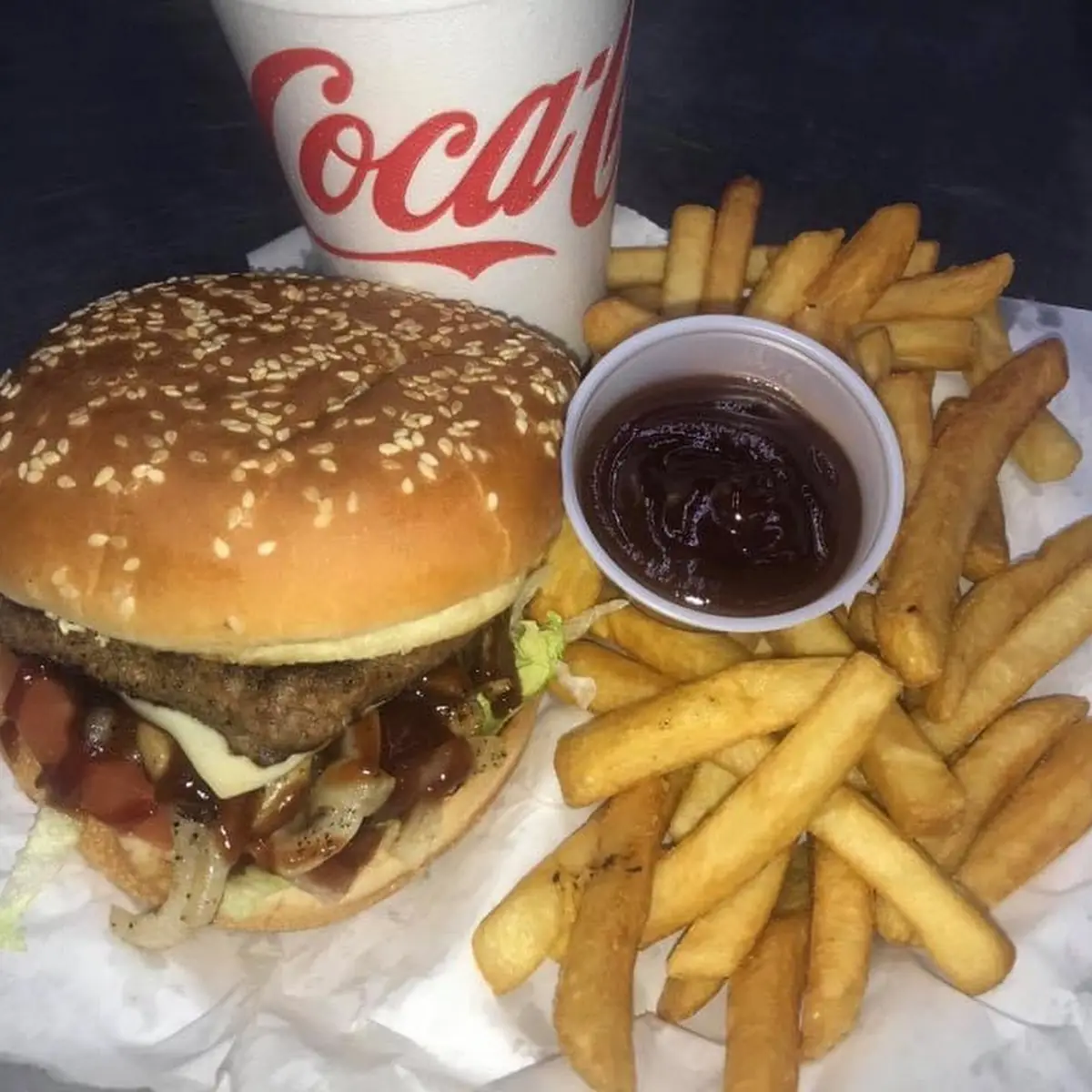 Double cheeseburger sandwich