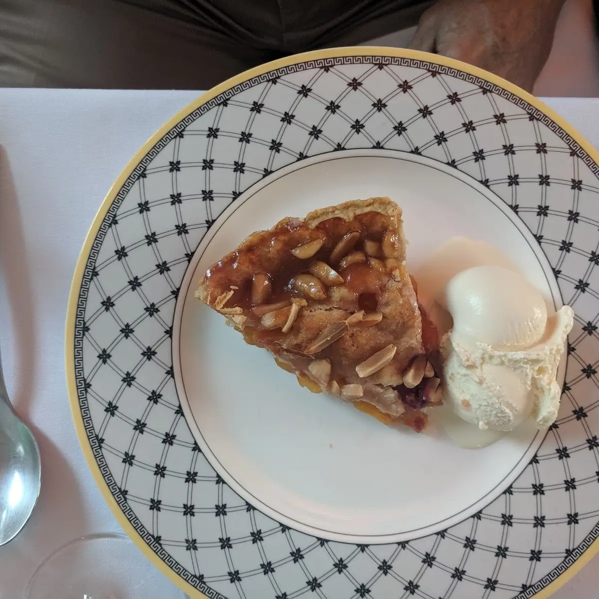 Peach Melba with Vanilla Ice Cream