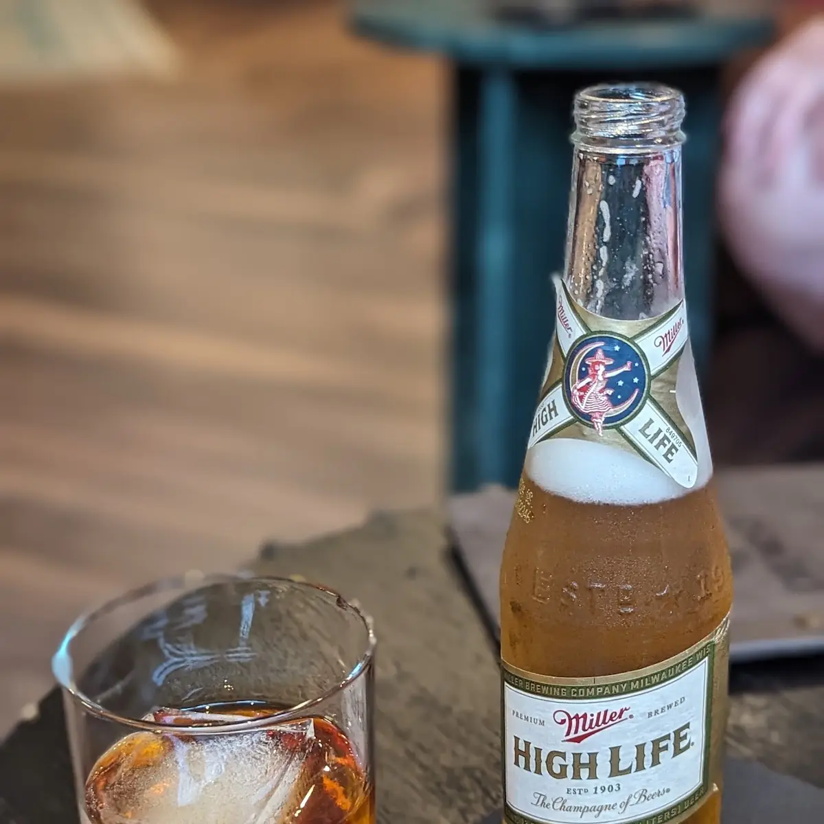 Old Fashioned and Miller High Life