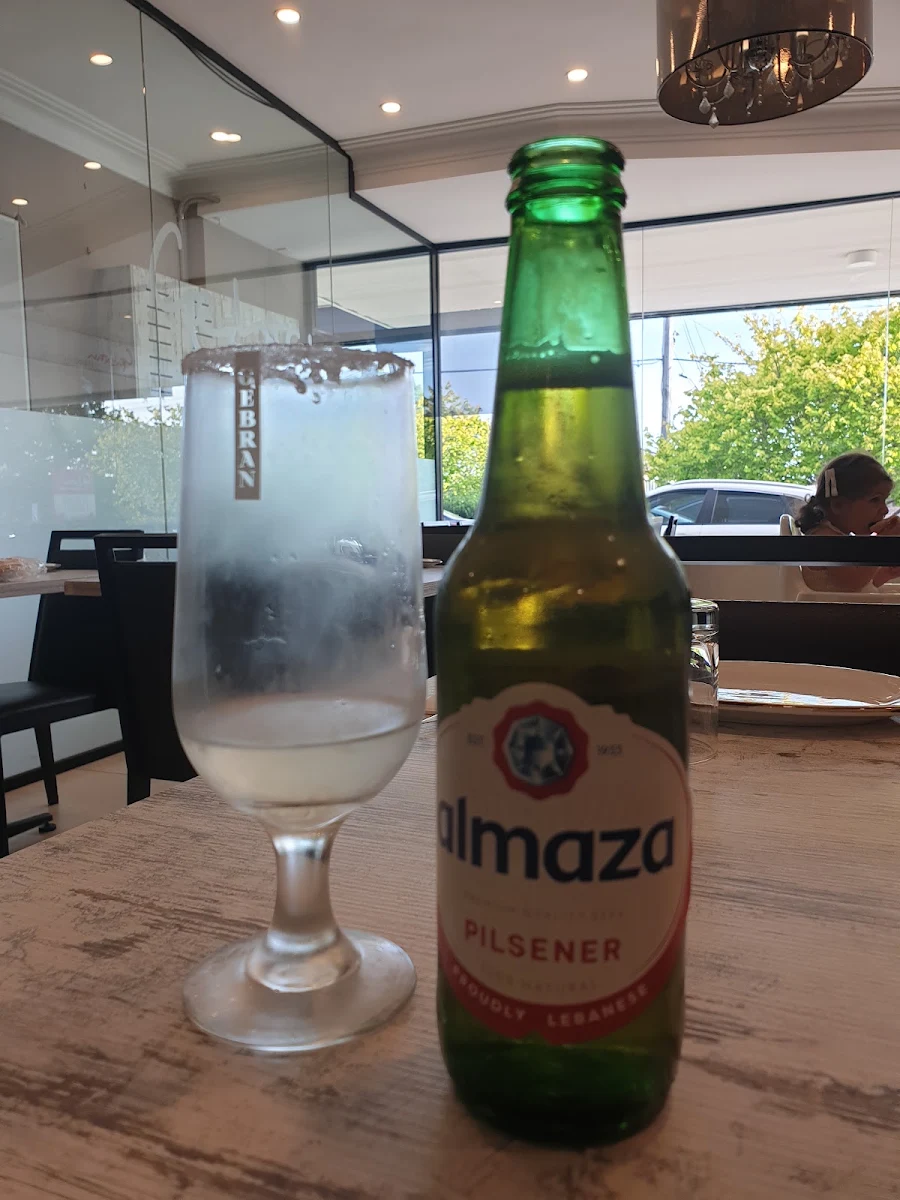 Almaza Lebanese Pilsner Beer, Gebran Lebanese Cuisine