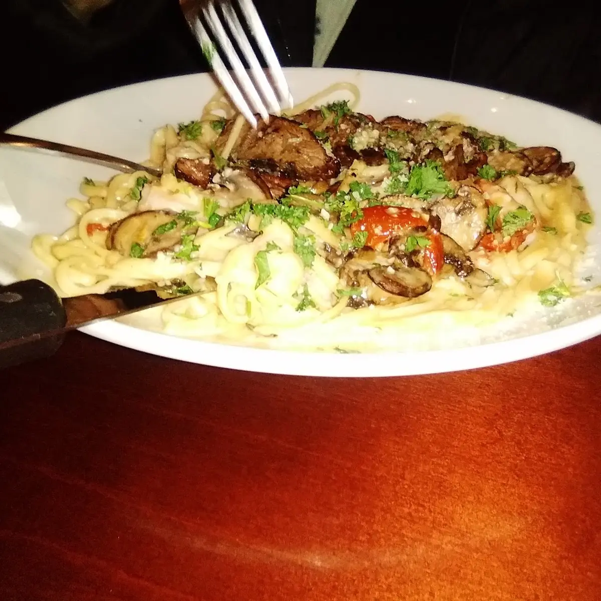 Steak and Shrimp Alfredo