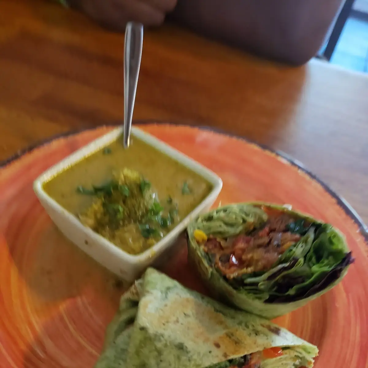 Curry Soup with Veggie Wrap