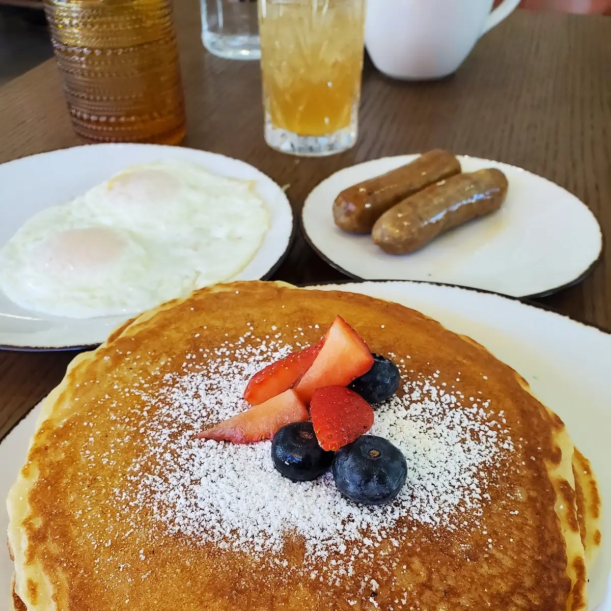 Short Stack w Pork Sausage & Eggs