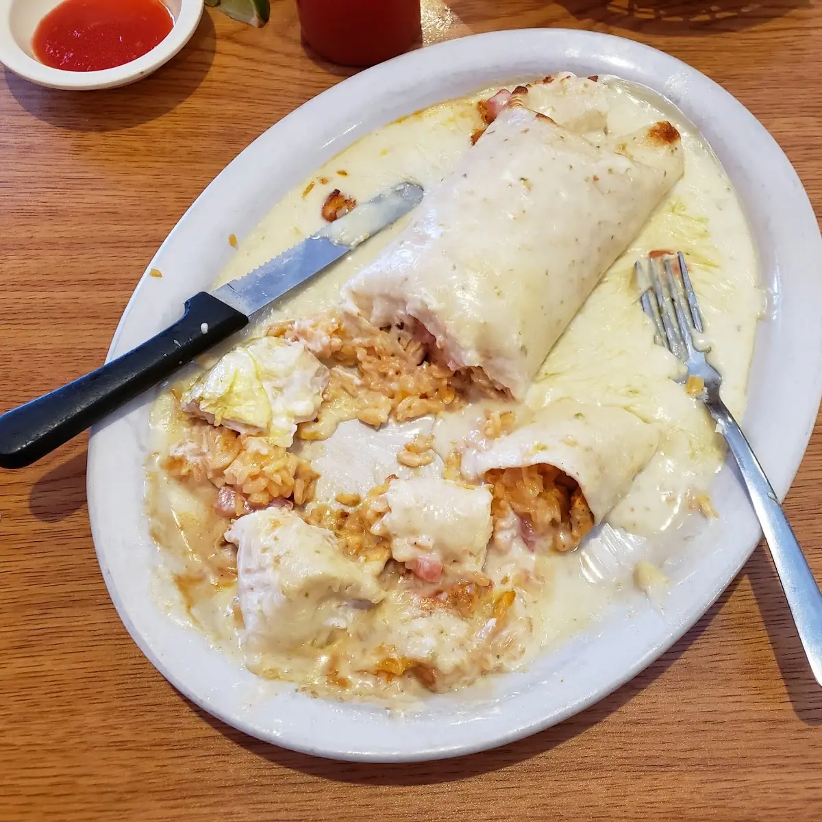 Chicken Burrito with Queso Cheese