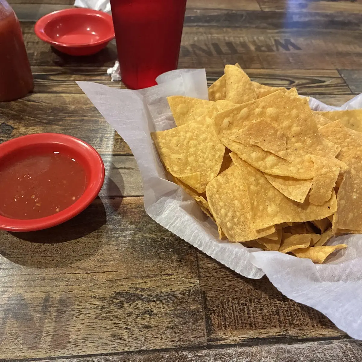 Chips and Salsa with Queso Dip