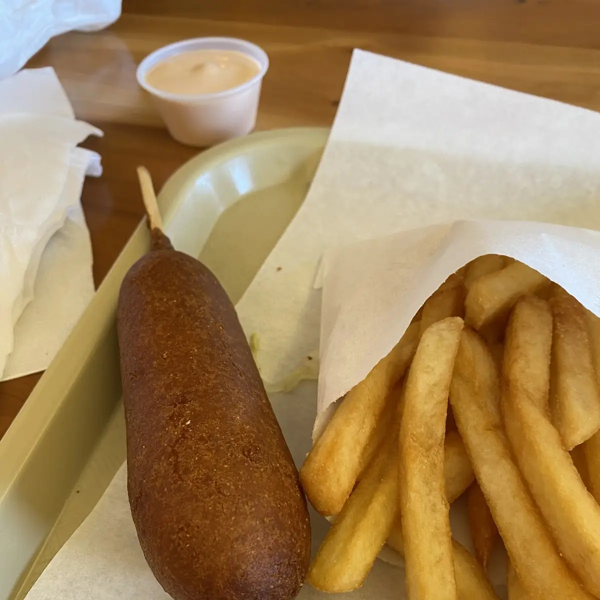 Corn Dog with Fries