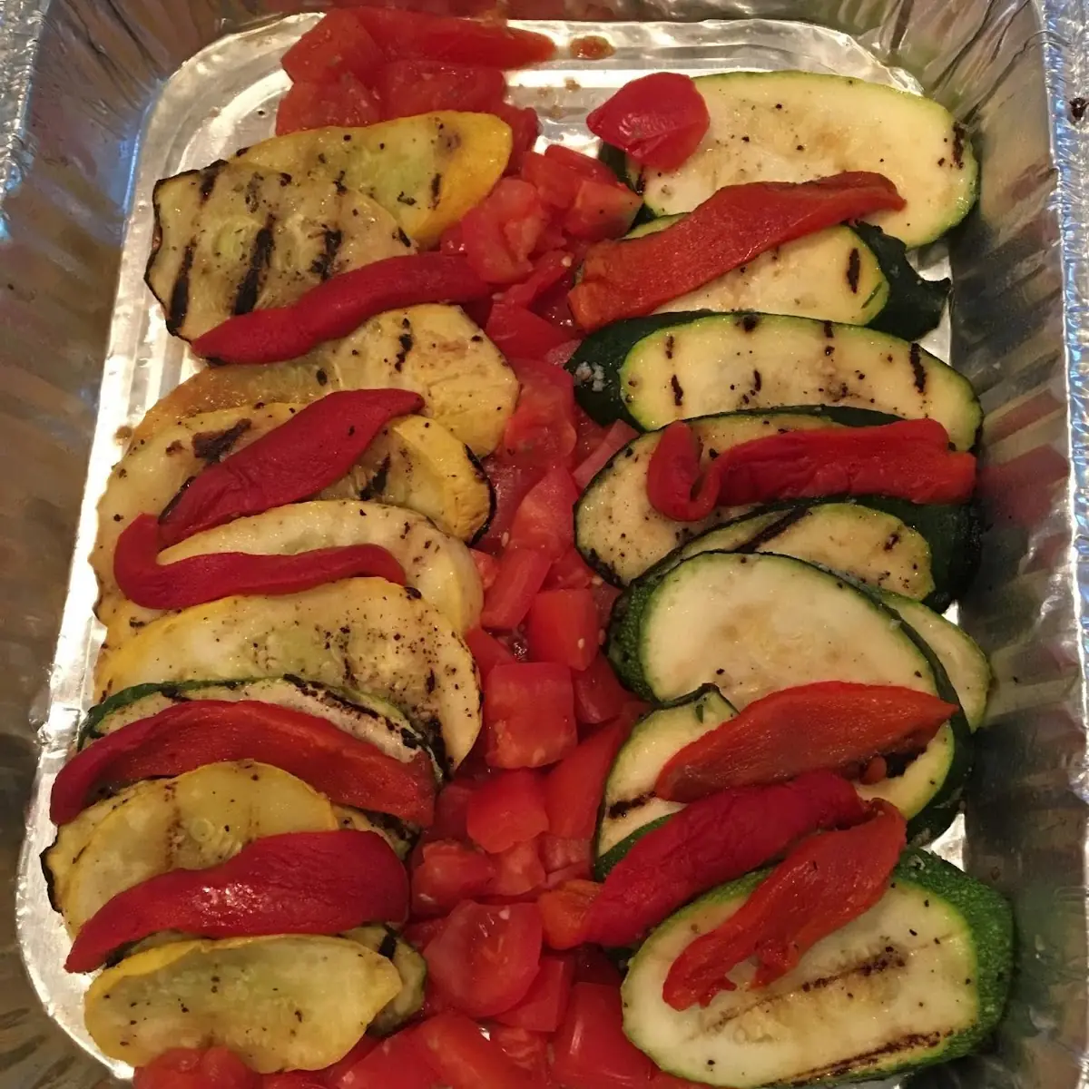 Grilled Vegetables Red Peppers Zucchini & Squash