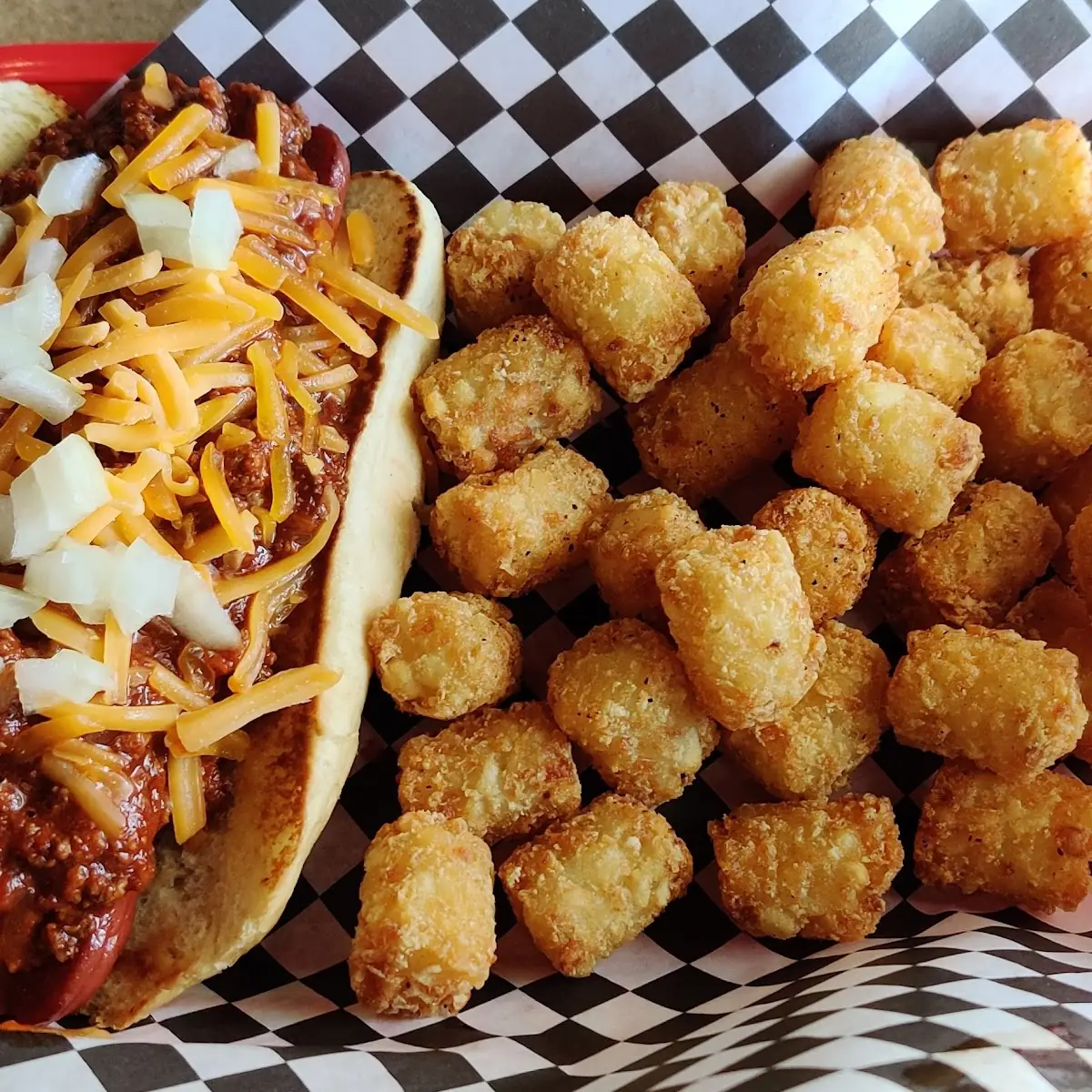 Chili Dog & Tots