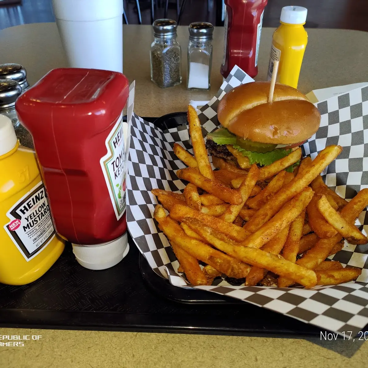 Double Cheeseburger and Fries