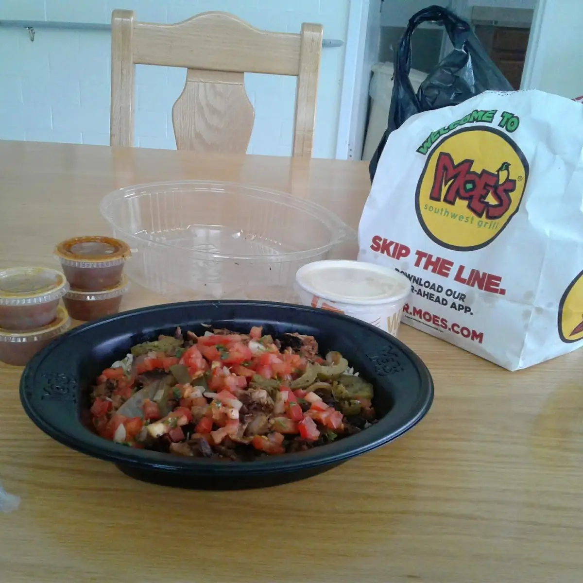 Chips and Queso Lime Rice Black Beans an Veggie Bowl