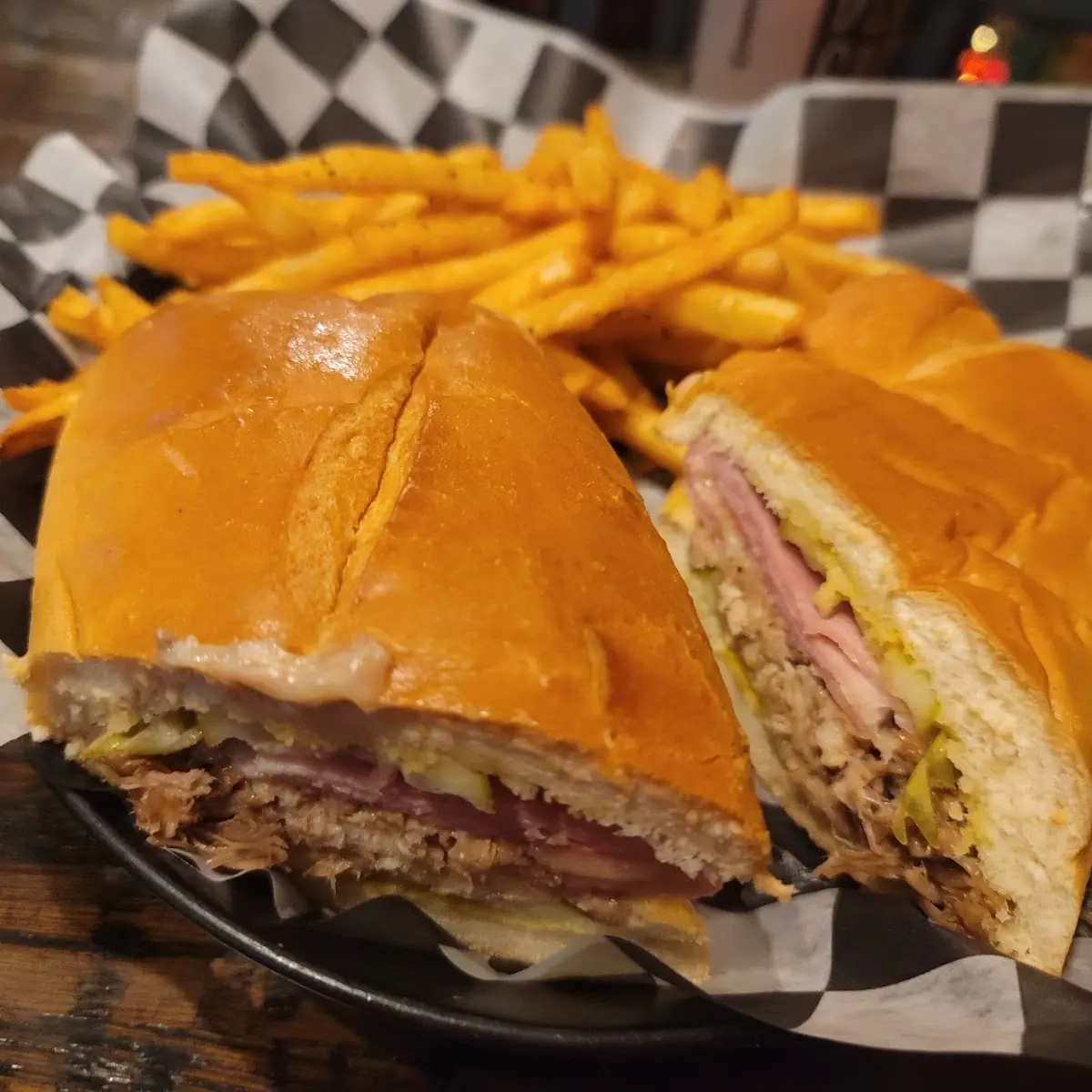 Cubano Sandwich and Fries