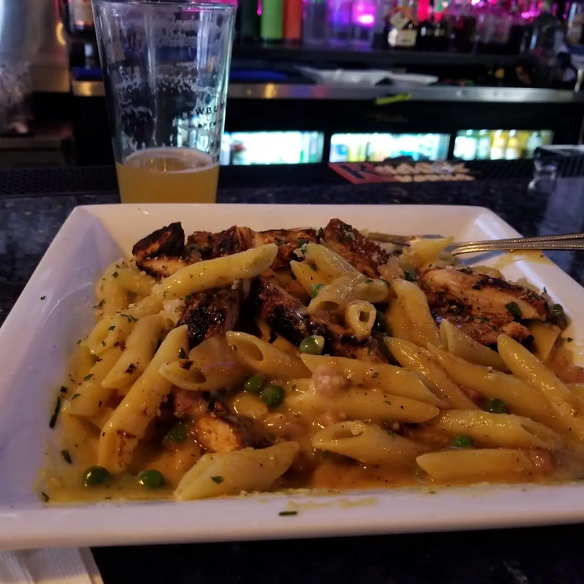 Blackened Chicken Penne Pasta Carbonara