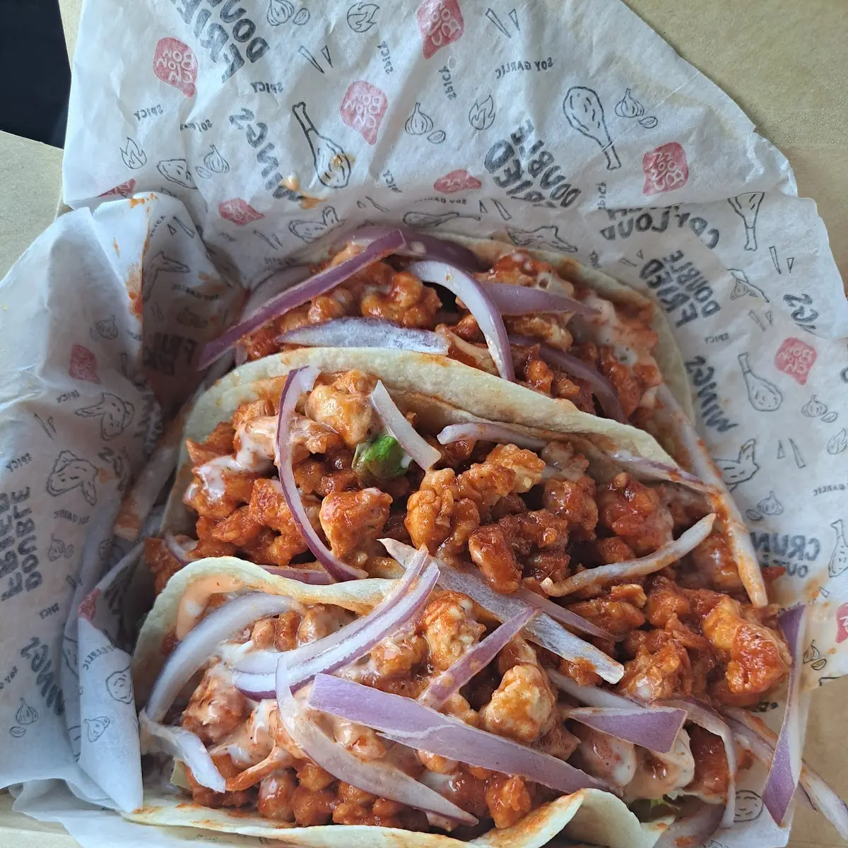 Korean Spicy Chicken Tacos