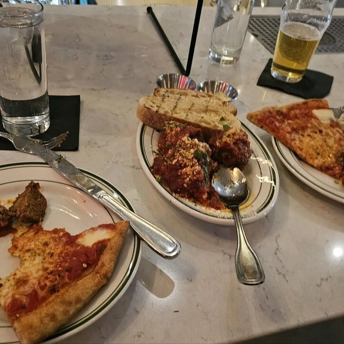 Meatballs and Cheese Pizza Slice