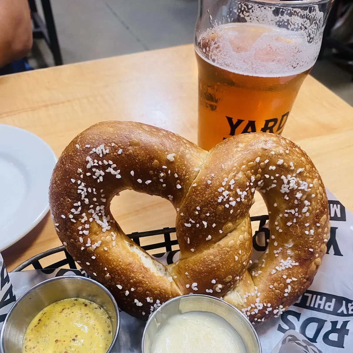 IPA Pretzel with Mustard and Cheese Dip