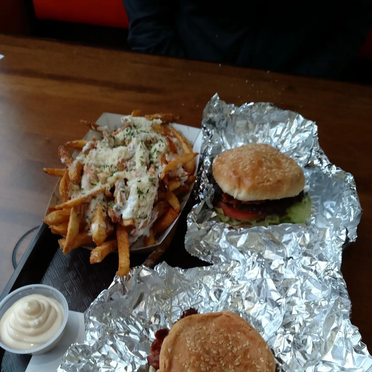 Bacon Cheeseburger and Garlic Fries
